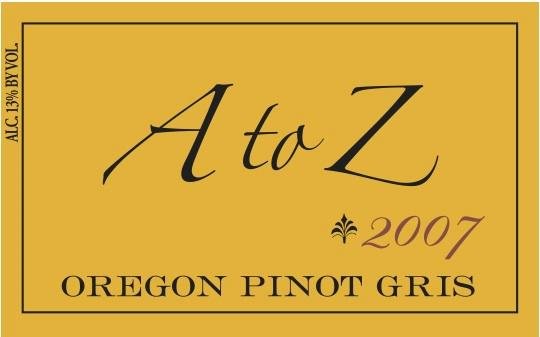 2013 A to Z Wineworks - Pinot Gris Willamette Valley