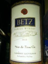 2011 Betz - Cabernet Sauvignon Columbia Valley P�re de Famille